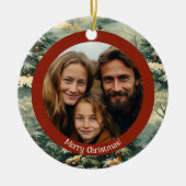 クラシックVintage Christmas Tree写真クリスマス セラミックオーナメント (正面)