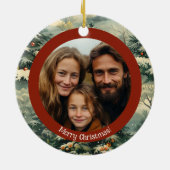 クラシックVintage Christmas Tree写真クリスマス セラミックオーナメント (裏面)