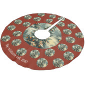 クラシックVintage Christmas Tree写真クリスマス ブラッシュドポリエステルツリースカート (アングル)