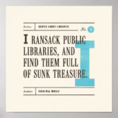 クラシックVirginia Woolfによるライブラリ引用文 ポスター (正面)