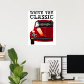 クラシックVWビートルを運転 ポスター (ホームオフィス)