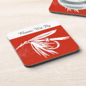 "クラシックWet Fly - Red" Trout Fly Coaster コースター (左側)