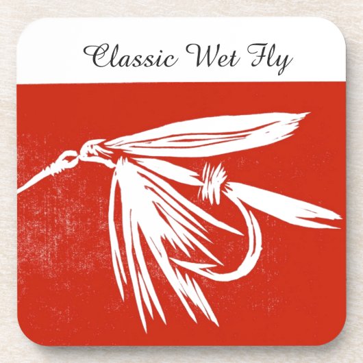 "クラシックWet Fly - Red" Trout Fly Coaster コースター (正面)