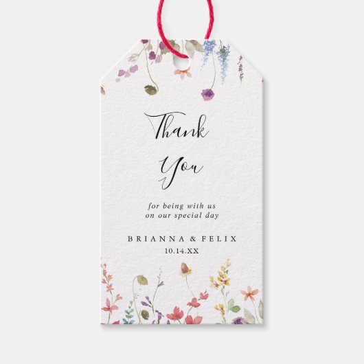 クラシックWildカラフルフローラ結婚の感謝 ギフトタグ (正面)