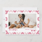 クラシックXOXO縁どハッピーバレンタインデー写真 シーズンカード (正面)