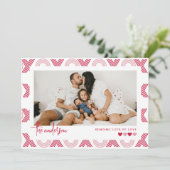 クラシックXOXO縁どハッピーバレンタインデー写真 シーズンカード (スタンド正面)