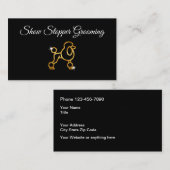 クラシドッググルーミング金ゴールドプードルデザイン 名刺 (正面/裏面)