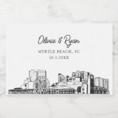 クラシミートルビーチ結婚式フリカスタムーミニ スパークリングワインラベル (シングルラベル)