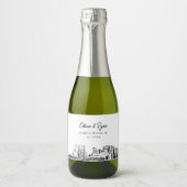 クラシミートルビーチ結婚式フリカスタムーミニ スパークリングワインラベル (正面)