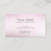 クラシモダンーピンク赤面グリッター水晶滴 名刺 (裏面)