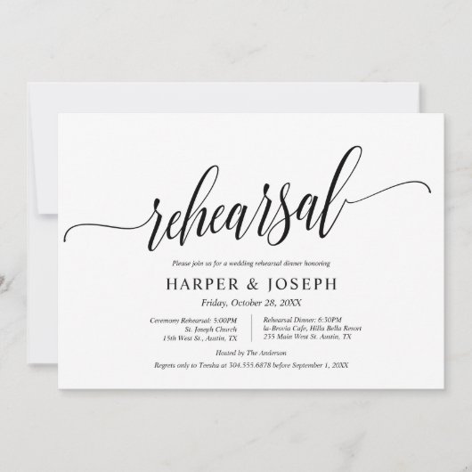 クラシモダンー、結婚リハーサル、ディナー 招待状 (正面)