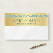 クラシリーエレガントラグジュアリーフローラシアン金ゴールドダマスク ポストイット (デスク)