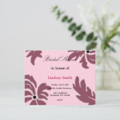 クラシリーラズベリーフローラブライダルシャワー招待 招待状 (スタンド正面)