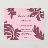 クラシリーラズベリーフローラブライダルシャワー招待 招待状 (正面/裏面)