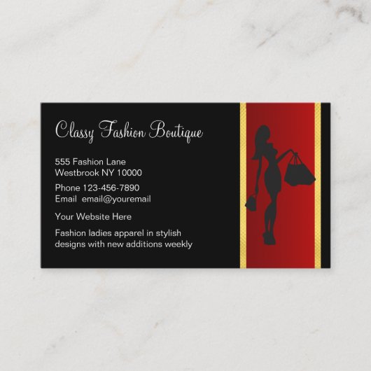 クラシリーレディースファッションブティックプロフェッショナル 名刺 (正面)