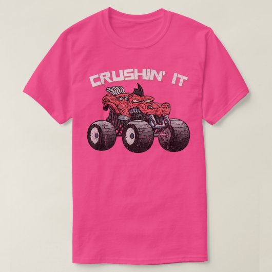 クラシンのモンスタートラックヴィンテージレトロ268 Tシャツ (デザイン正面)