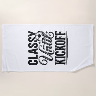 クラシーがキックオフ サッカー ビンテージTシャツ デザイン_1 ビーチタオル