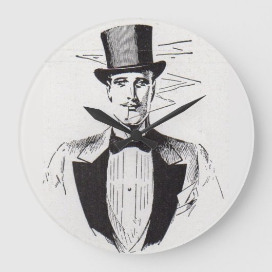 クラシーさん、きれいな服を着た男 ラージ壁時計 (正面)