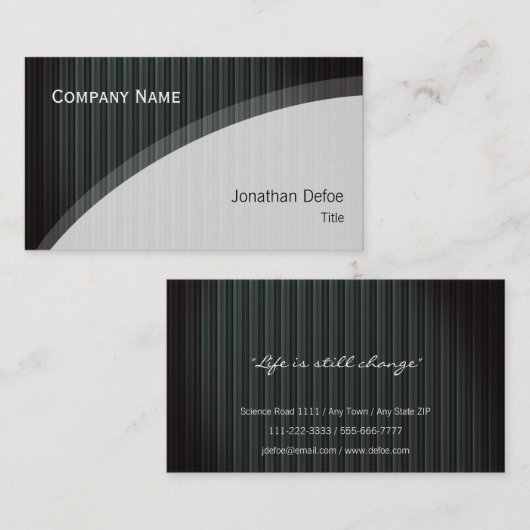 クラシーなエレガントプロフェッショナル|濃い縞模様 名刺 (正面/裏面)