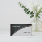 クラシーなエレガントプロフェッショナル|濃い縞模様 名刺 (スタンド正面)