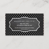 クラシーな水玉模様パターンチョークボードパネルブラック 名刺 (裏面)