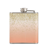 クラシーな金ゴールドフェイク紙吹雪赤面のグラデーション画像 フラスク (裏面)