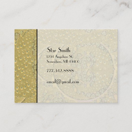 クラシーアールヌーボーヴィンテージピーコックブティックカード 名刺 (正面)