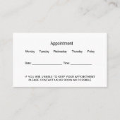 クラシーイヤーノーズスロートドクターアポイントメント 名刺 (裏面)