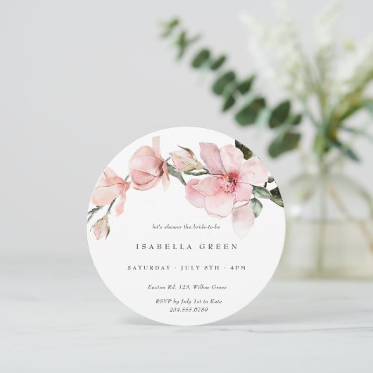 クラシーウォーターカラーマグノリアブライダルシャワー 招待状 (スタンド正面)