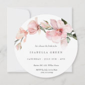 クラシーウォーターカラーマグノリアブライダルシャワー 招待状 (正面)