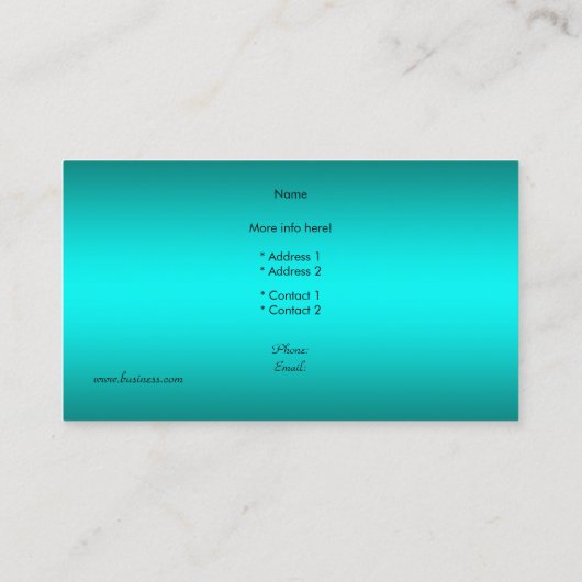 クラシーエレガントティール（緑がかった色）ブルーペイズリーフローラダマスク 名刺 (裏面)