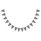 クラシーエレガント白黒誕生日ダマスク バンティングフラッグ (全)