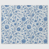クラシーオランダデルフツブルーフローラアートパターン ラッピングペーパー (フラット)