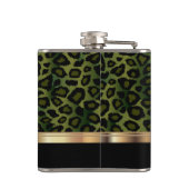 クラシーオリーブグリーンレオパードアニマルプリント フラスク (裏面)