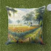 クラシーカントリーコテージフローラアー絵を描ト アウトドアクッション (芝生)