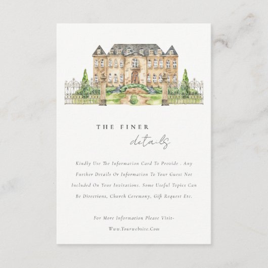 クラシーガーデンシャトーウォーターカラー結婚ズ詳細 エンクロージャーカード (正面)