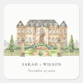 クラシーガーデンシャトーマナーウォーターカラー結婚ズ スクエアシール (正面)