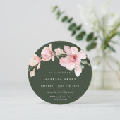 クラシーグリーンウォーターカラーマグノリアブライダルシャワー 招待状 (スタンド正面)