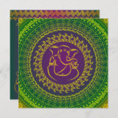 クラシーゲエレガントネシュインディアン結婚式招待状 招待状 (正面/裏面)