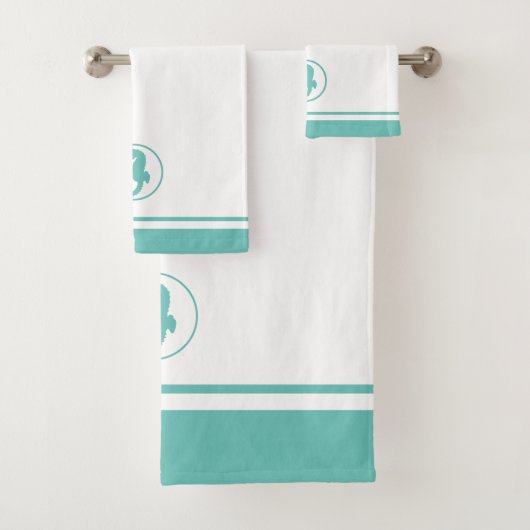 クラシーコーストティール（緑がかった色）シーホース バスタオルセット (インサイチュ)