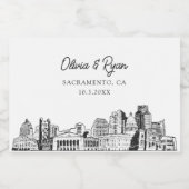 クラシーサクラメント結婚式の引き出物カスタムミニ スパークリングワインラベル (シングルラベル)