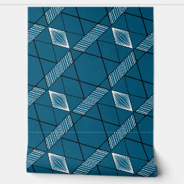 クラシーシックデコジオメトリックモダンダークターコイズ 壁紙