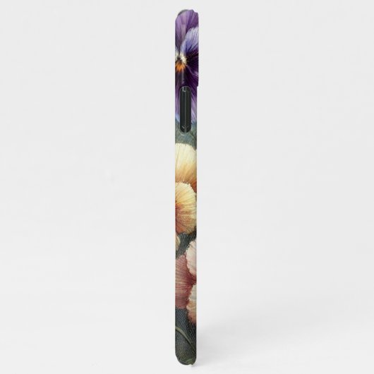 クラシーシックパンジーファインアートボタニッ絵を描クス iPhoneケース (右側)