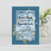 クラシーシックブルーフローラブライダルシャワー 招待状 (スタンド正面)