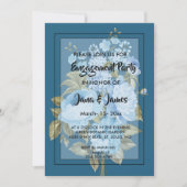 クラシーシックブルーフローラ婚約 招待状 (正面)