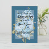 クラシーシックブルーフローラ婚約 招待状 (スタンド正面)