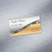 クラシーシルバー金ゴールドトーン美しい マグネット名刺 (インサイチュ)