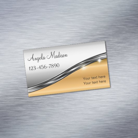 クラシーシルバー金ゴールドトーン美しい マグネット名刺 (インサイチュ)