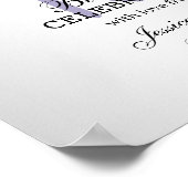 クラシーシルバー&クレマティスフラワーズ18誕生日 ポスター (角)