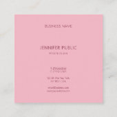 クラシーシンプルテンプレート淡い色のピンクモダンシック スクエア名刺 (裏面)